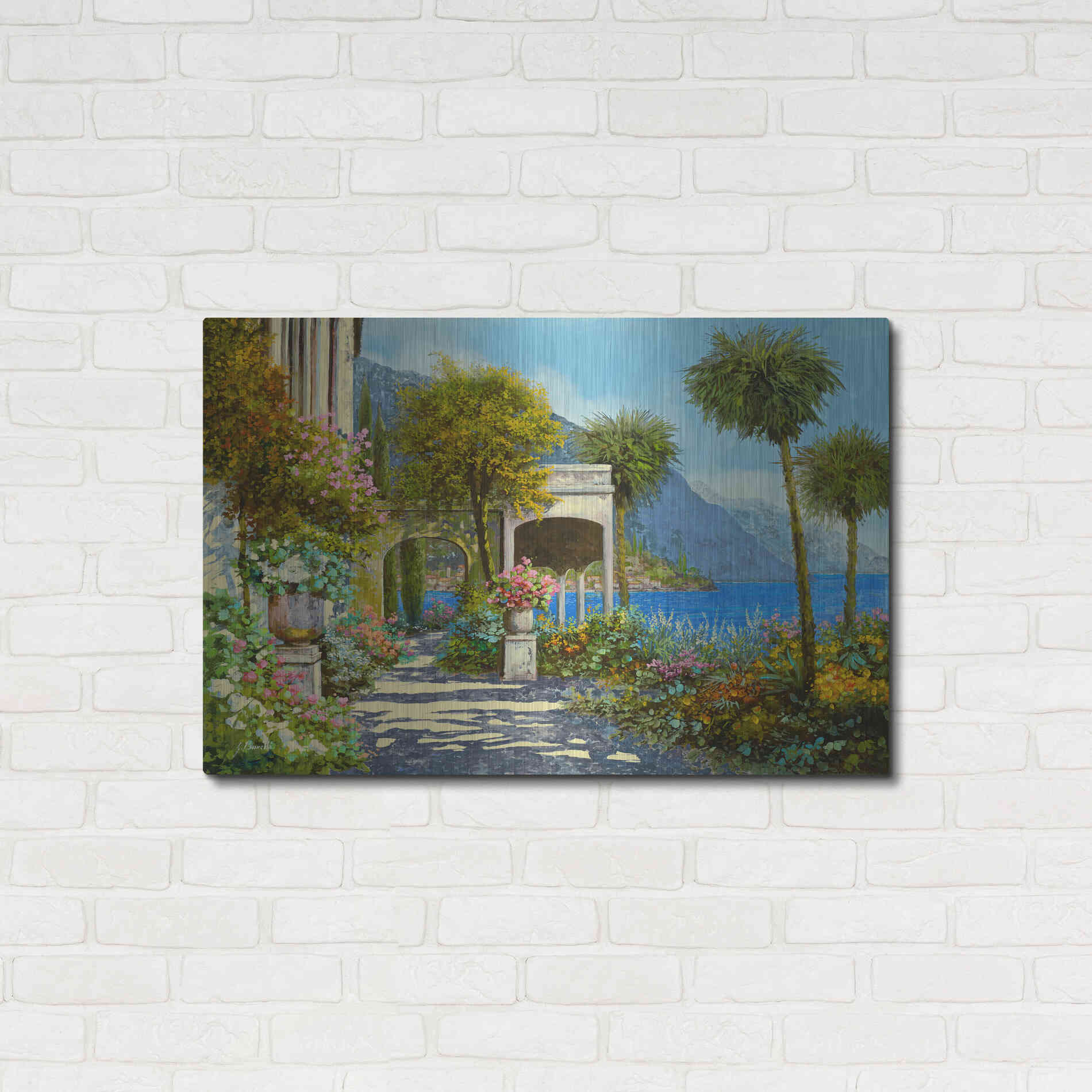 Luxe Metal Art 'Passeggiata al Lago' by Guido Borelli, Metal Wall Art,36x24
