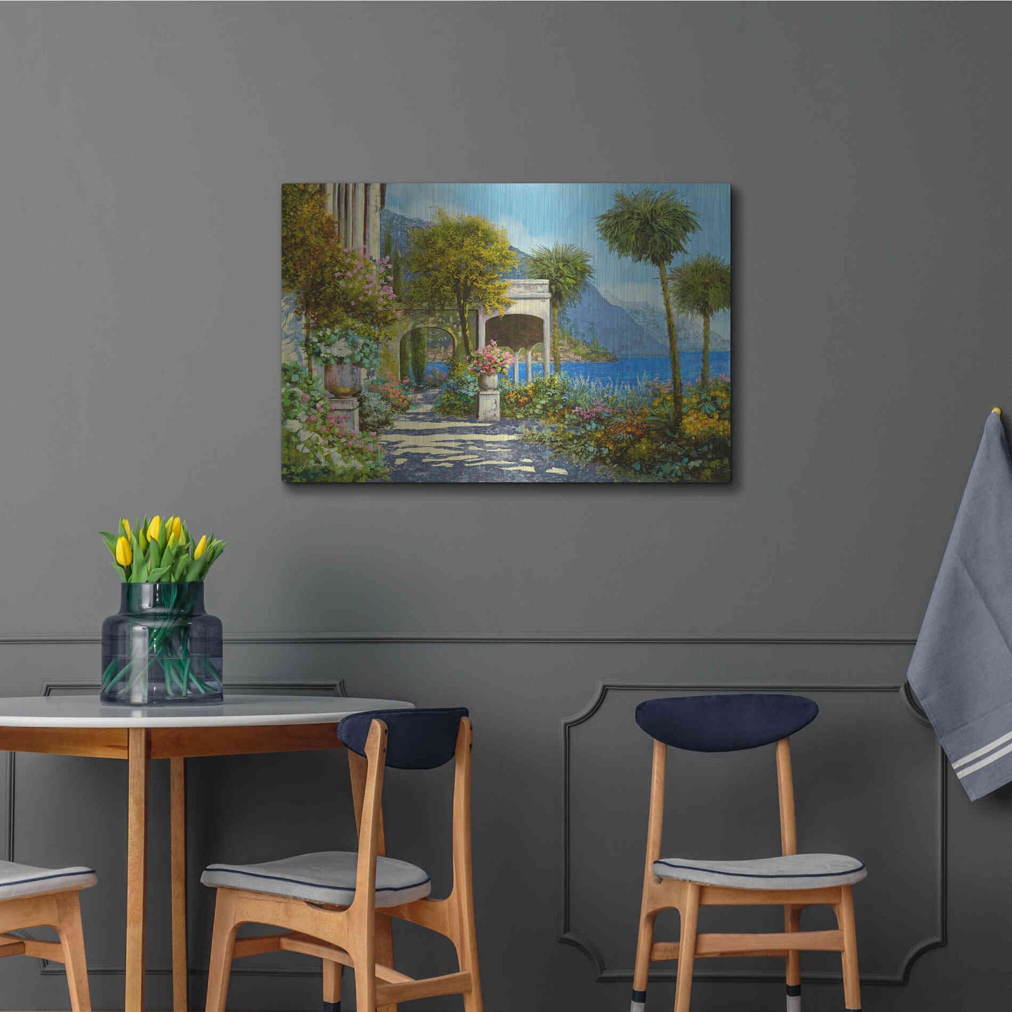 Luxe Metal Art 'Passeggiata al Lago' by Guido Borelli, Metal Wall Art,36x24
