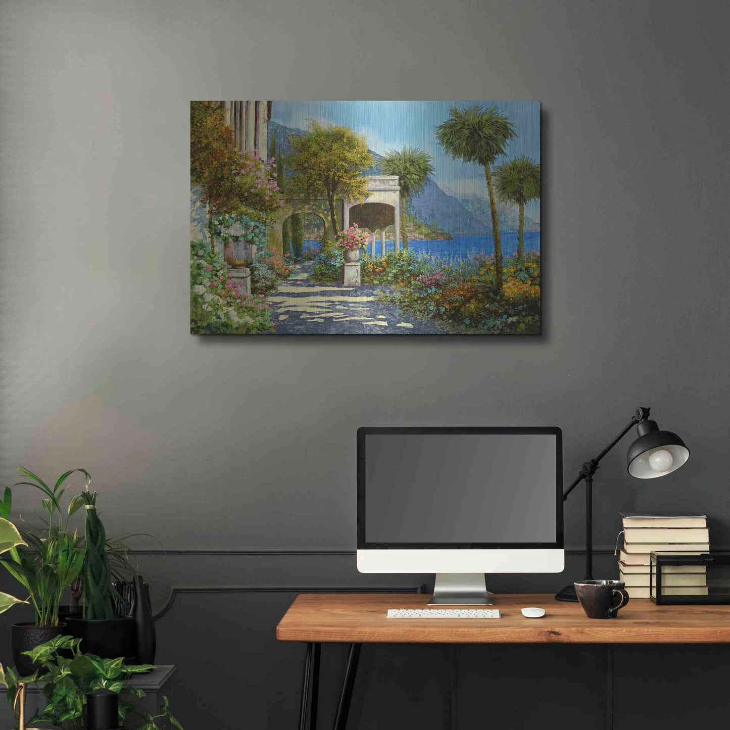 Luxe Metal Art 'Passeggiata al Lago' by Guido Borelli, Metal Wall Art,36x24