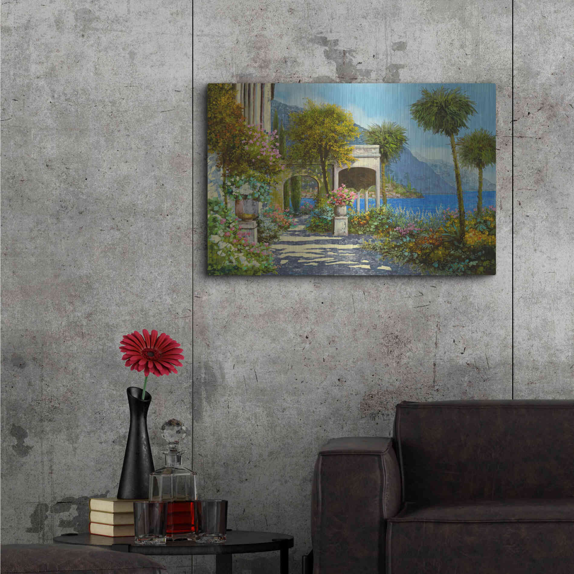 Luxe Metal Art 'Passeggiata al Lago' by Guido Borelli, Metal Wall Art,36x24