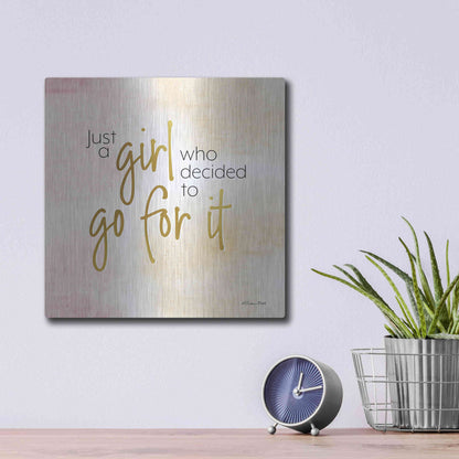 Luxe Metal Art 'Go For It' by Susan Ball, Metal Wall Art,12x12