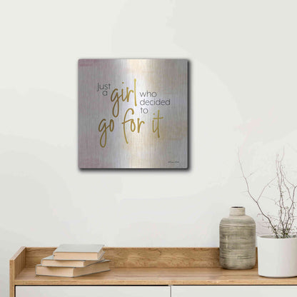 Luxe Metal Art 'Go For It' by Susan Ball, Metal Wall Art,12x12