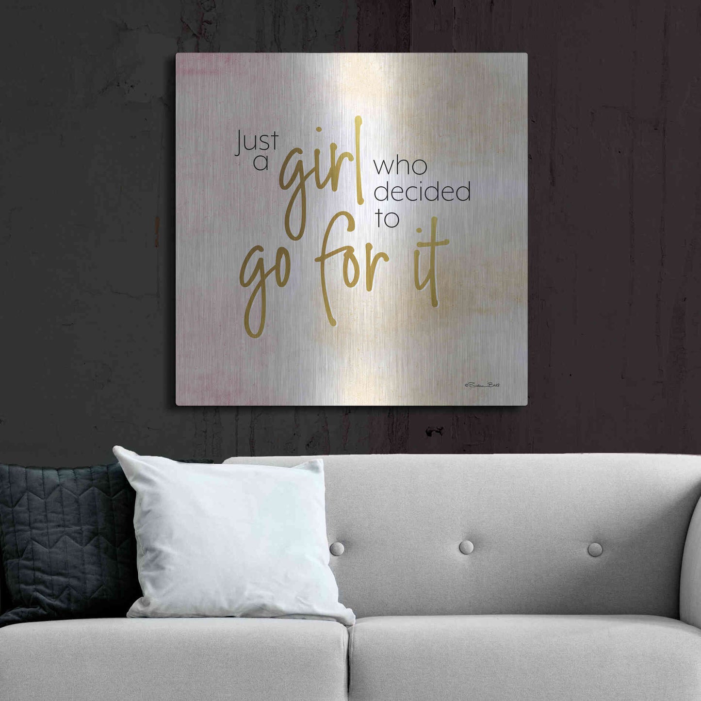 Luxe Metal Art 'Go For It' by Susan Ball, Metal Wall Art,36x36