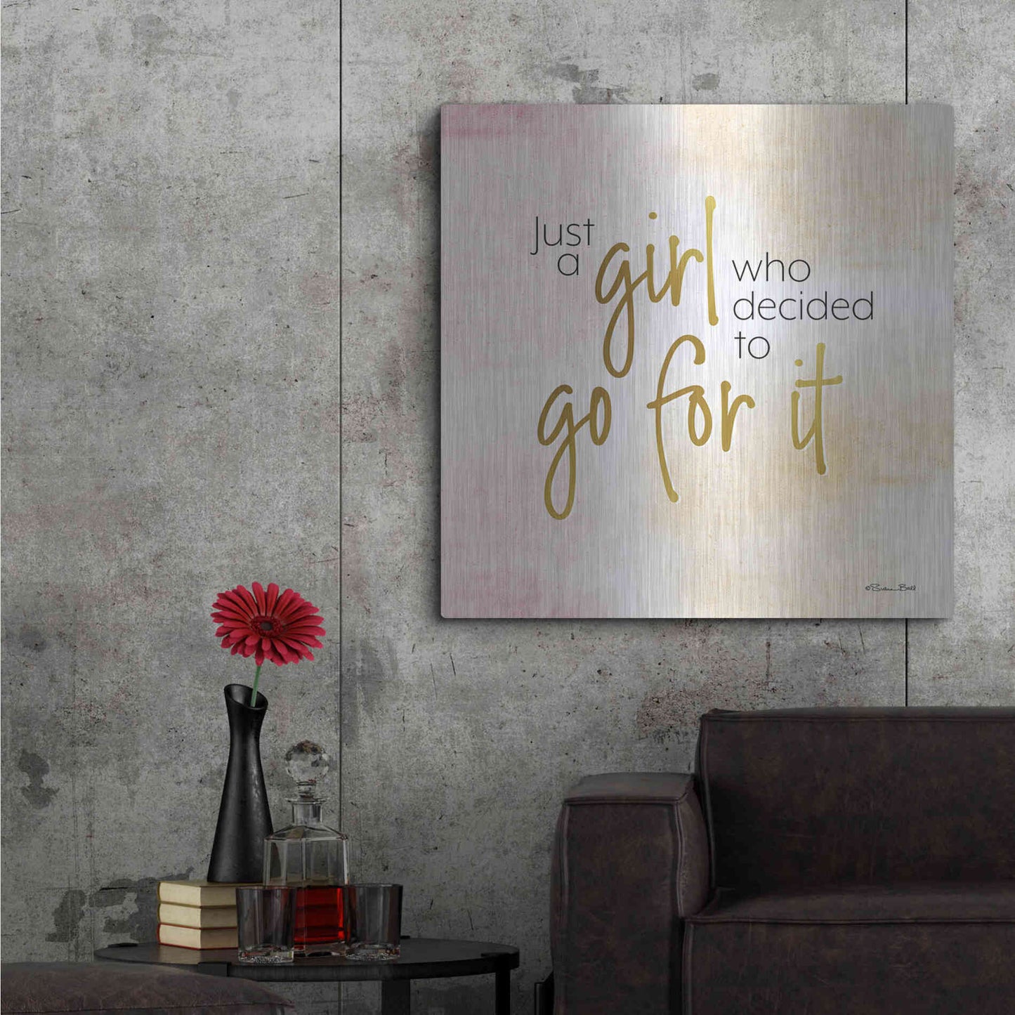 Luxe Metal Art 'Go For It' by Susan Ball, Metal Wall Art,36x36