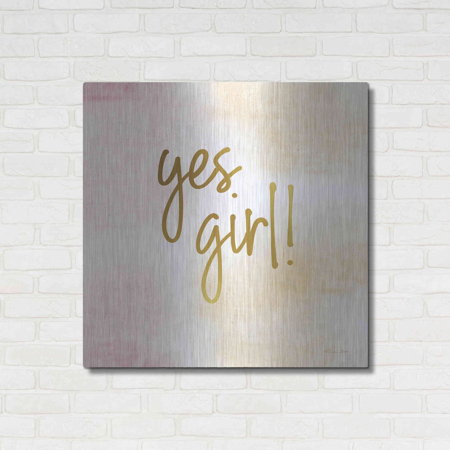 Luxe Metal Art 'Yes Girl!' by Susan Ball, Metal Wall Art,36x36