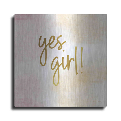 Luxe Metal Art 'Yes Girl!' by Susan Ball, Metal Wall Art