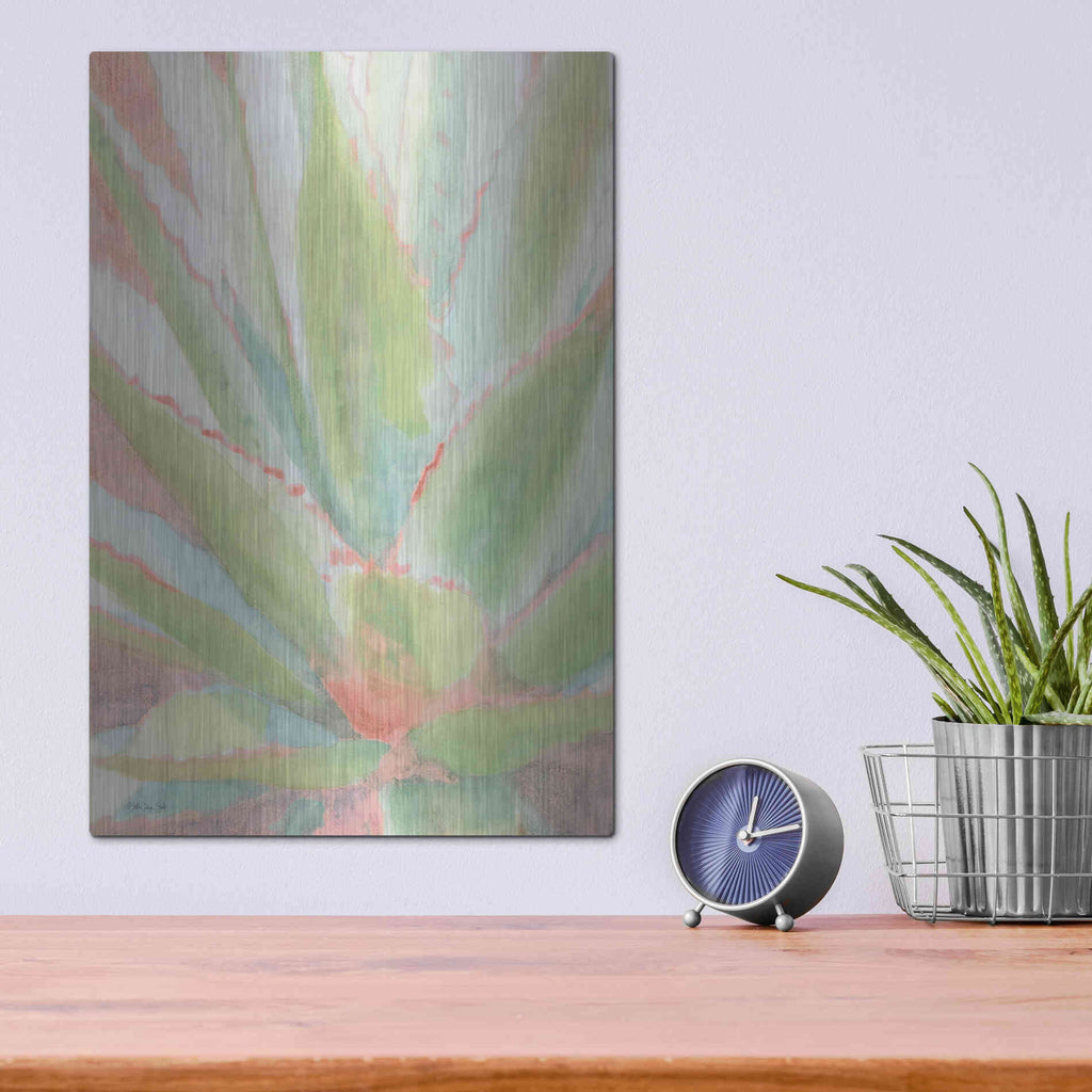 Luxe Metal Art 'Succulent Bloom 1' by Stellar Design Studio, Metal Wall Art,12x16