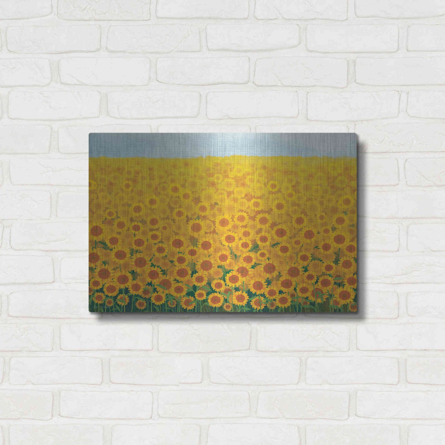 Luxe Metal Art 'Field of Sunflowers' by Seven Trees Design, Metal Wall Art,24x16