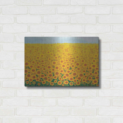 Luxe Metal Art 'Field of Sunflowers' by Seven Trees Design, Metal Wall Art,24x16