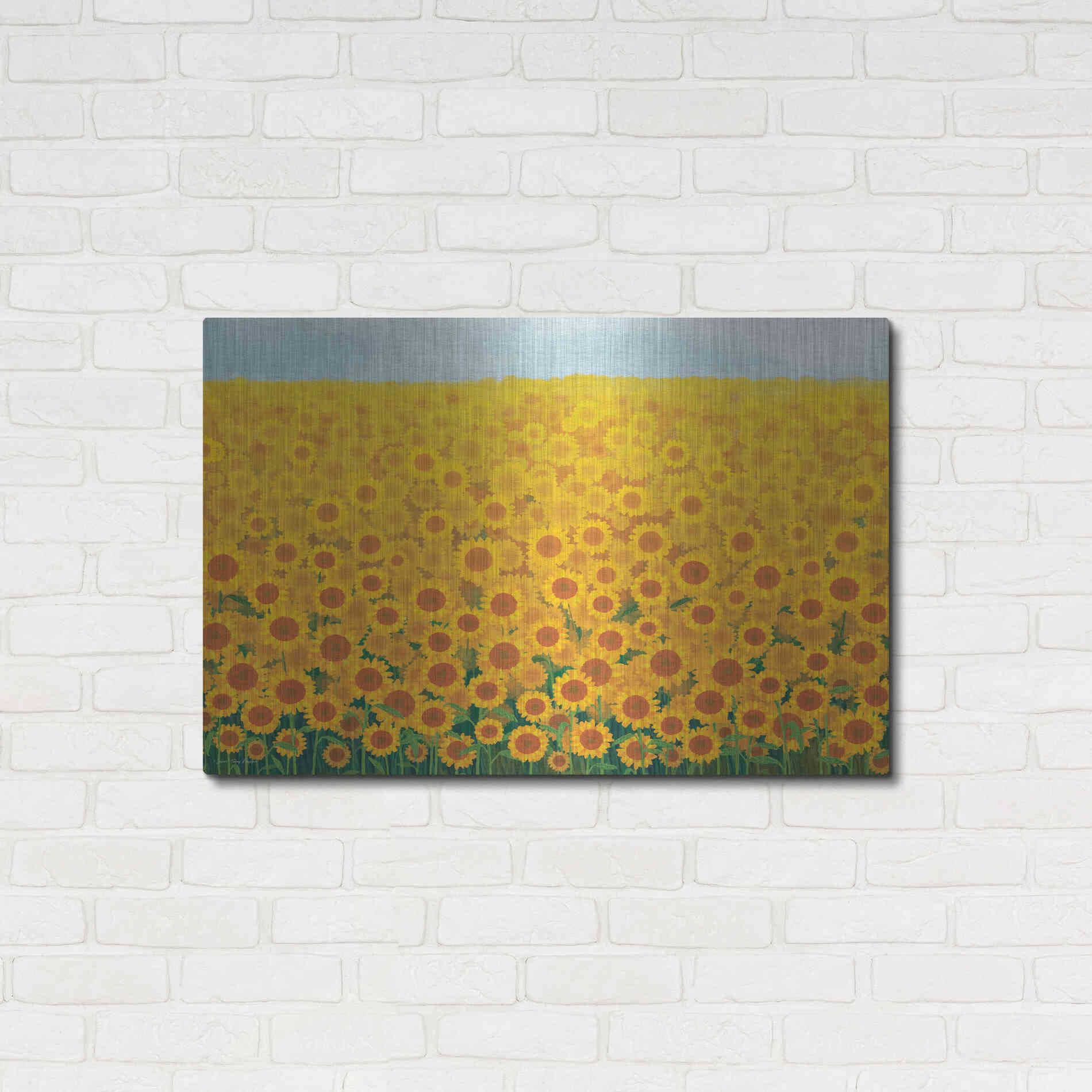 Luxe Metal Art 'Field of Sunflowers' by Seven Trees Design, Metal Wall Art,36x24