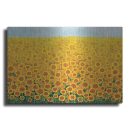 Luxe Metal Art 'Field of Sunflowers' by Seven Trees Design, Metal Wall Art