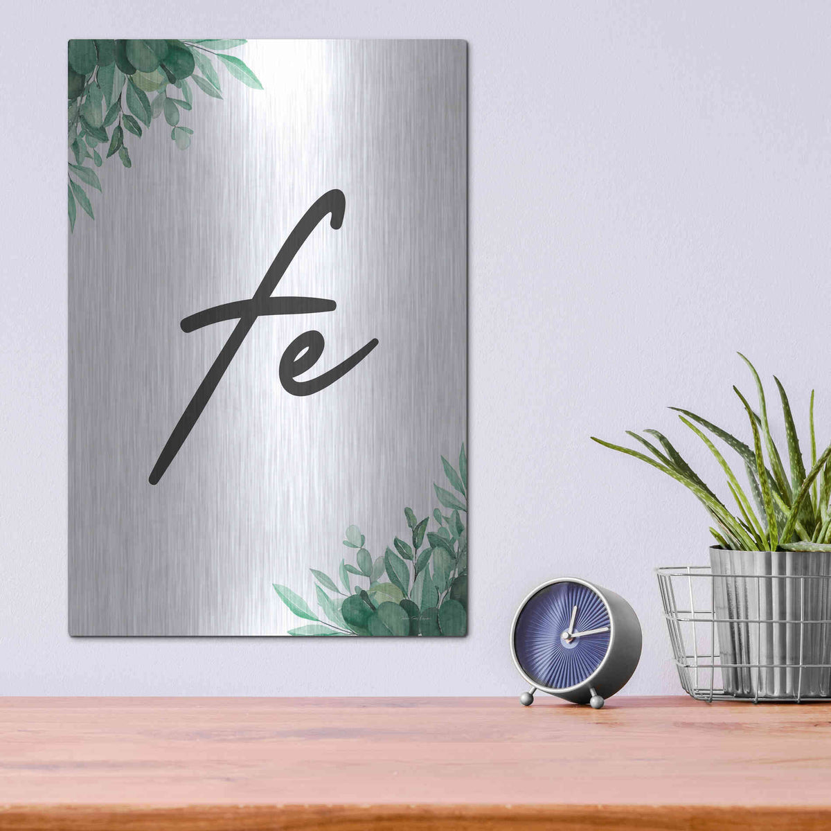 Luxe Metal Art 'Faith - Spanish' by Seven Trees Design, Metal Wall Art,12x16