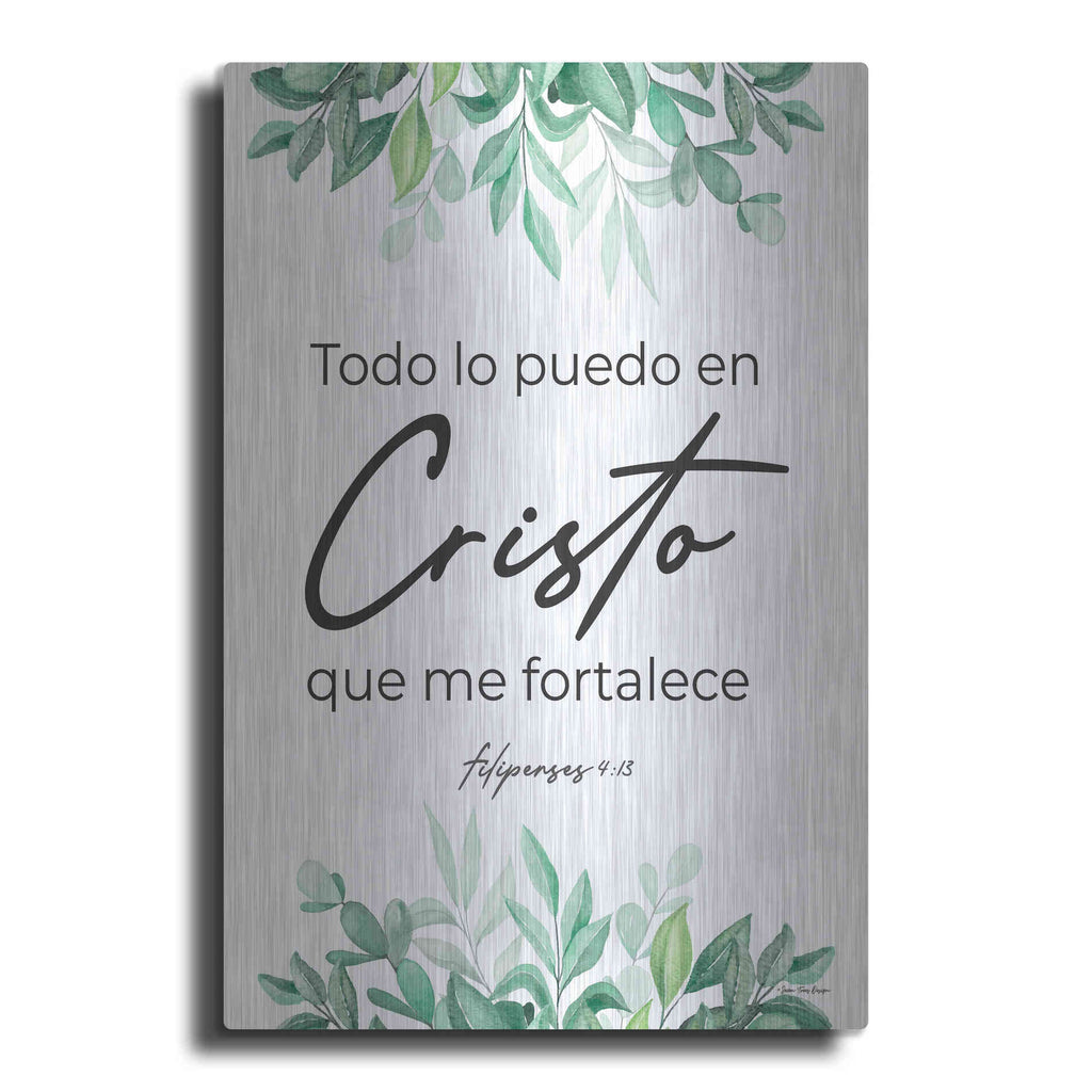 Luxe Metal Art 'Philippians 4.13 - Spanish' by Seven Trees Design, Metal Wall Art