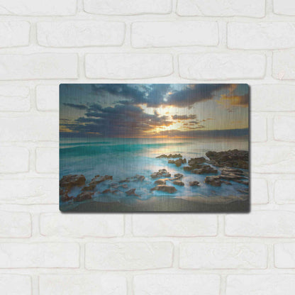 Luxe Metal Art 'Ocean Sunrise' by Patrick Zephyr, Metal Wall Art,16x12