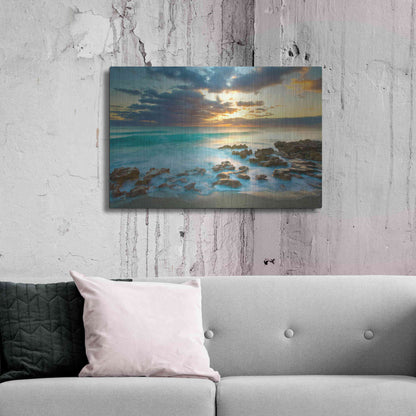 Luxe Metal Art 'Ocean Sunrise' by Patrick Zephyr, Metal Wall Art,36x24