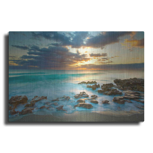 Luxe Metal Art 'Ocean Sunrise' by Patrick Zephyr, Metal Wall Art