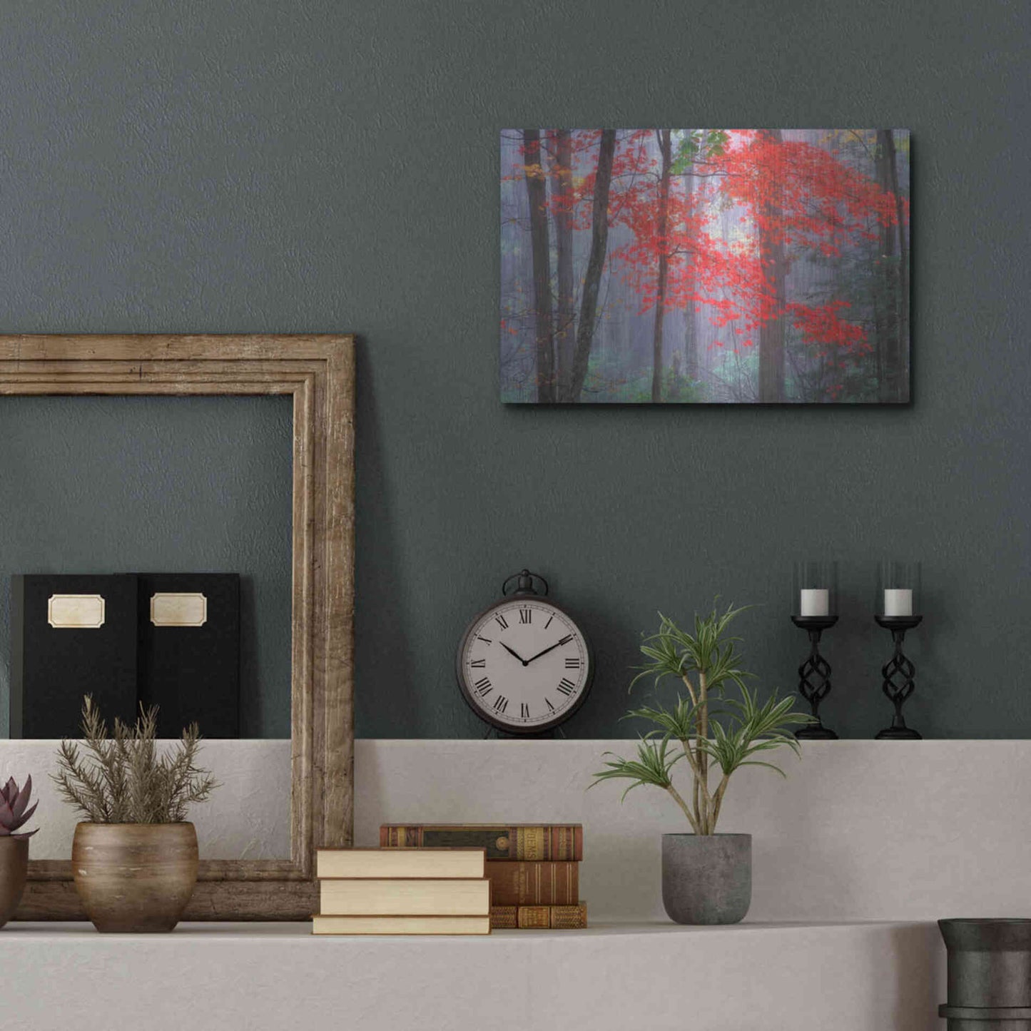 Luxe Metal Art 'Splash of Red' by Patrick Zephyr, Metal Wall Art,16x12