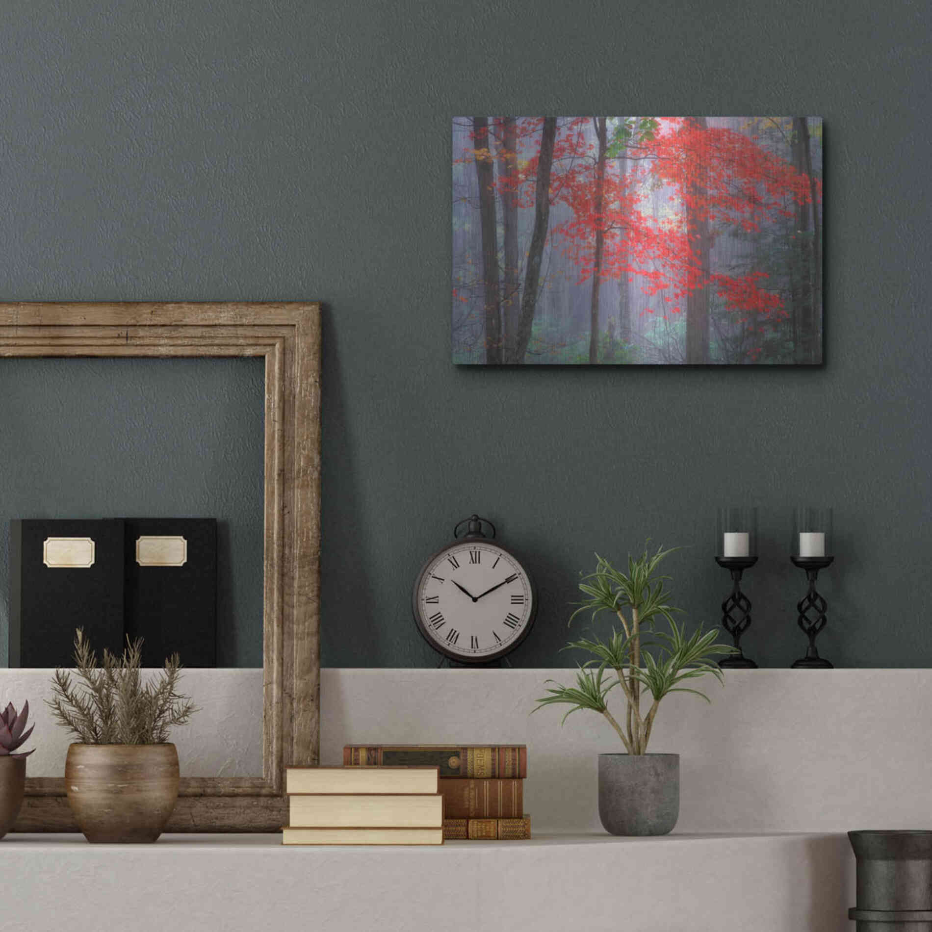 Luxe Metal Art 'Splash of Red' by Patrick Zephyr, Metal Wall Art,16x12