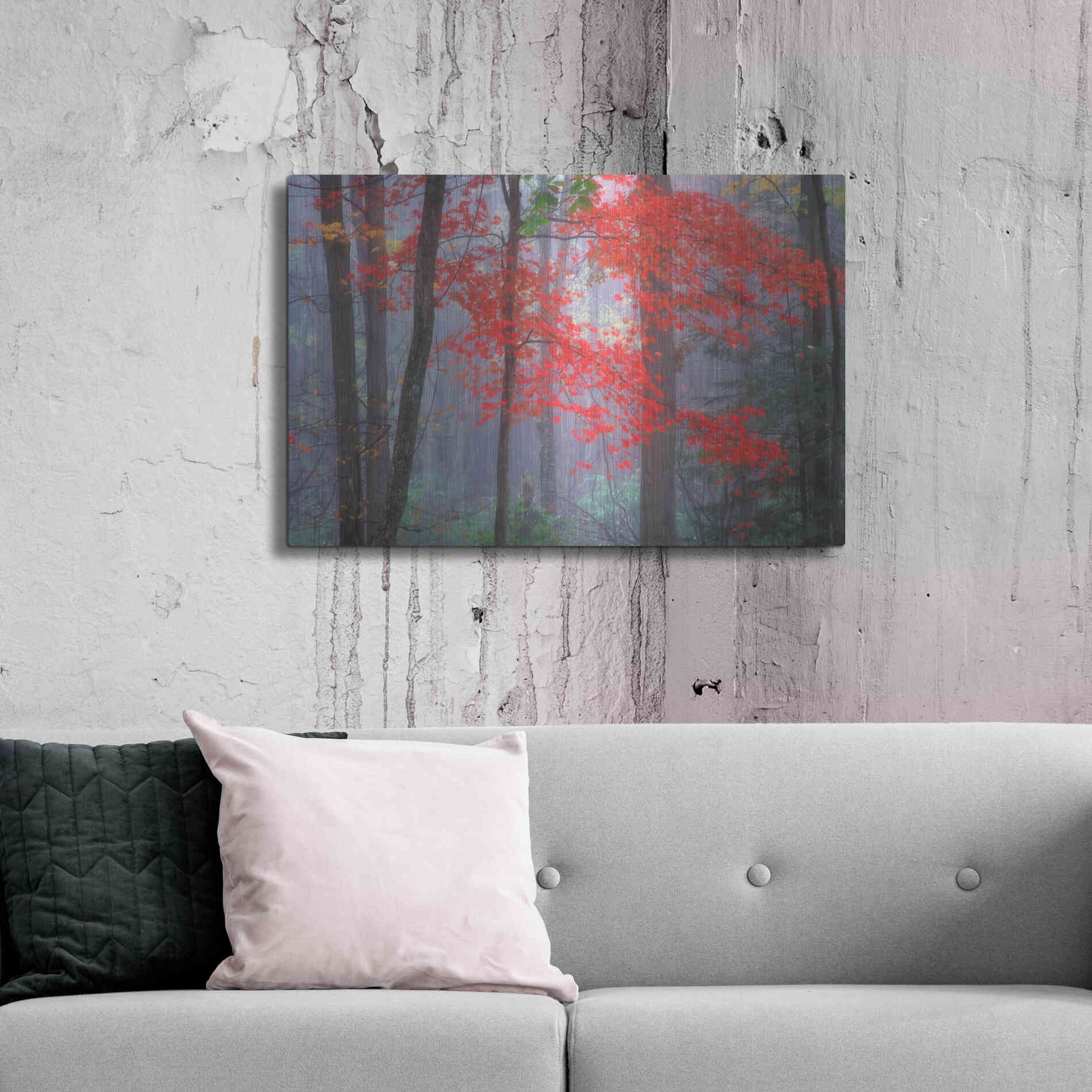 Luxe Metal Art 'Splash of Red' by Patrick Zephyr, Metal Wall Art,36x24