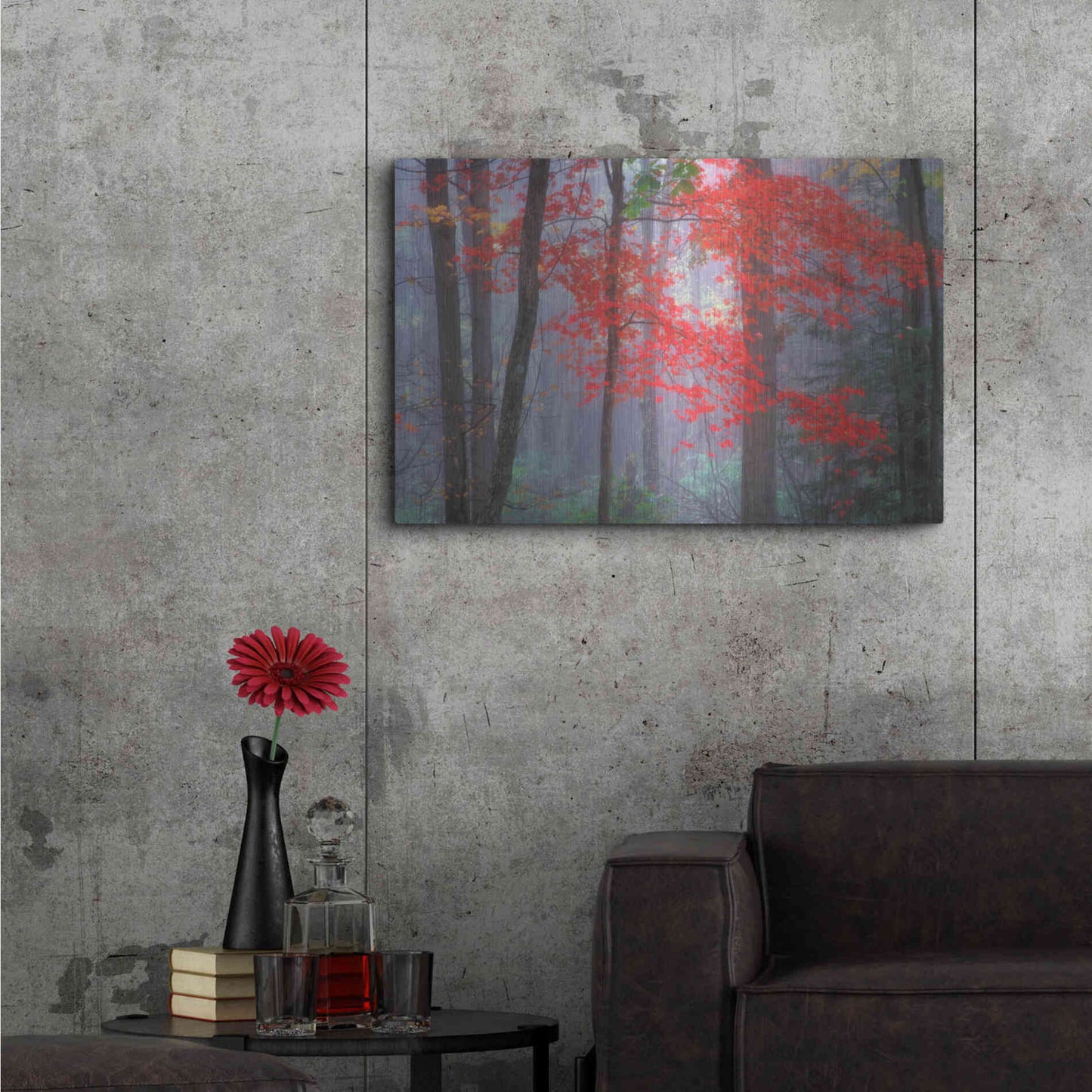 Luxe Metal Art 'Splash of Red' by Patrick Zephyr, Metal Wall Art,36x24