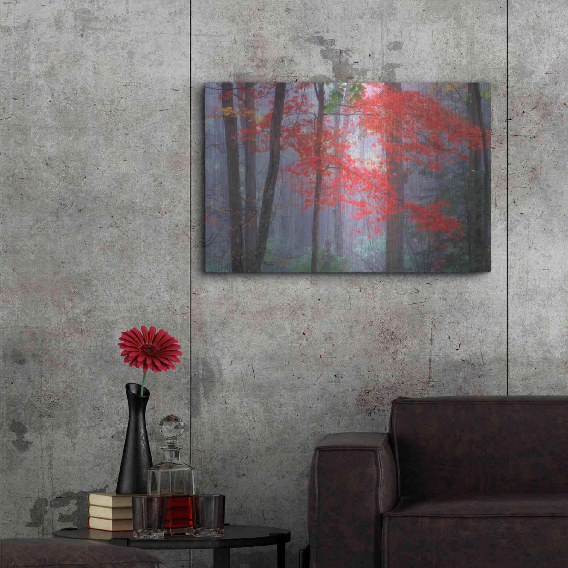 Luxe Metal Art 'Splash of Red' by Patrick Zephyr, Metal Wall Art,36x24