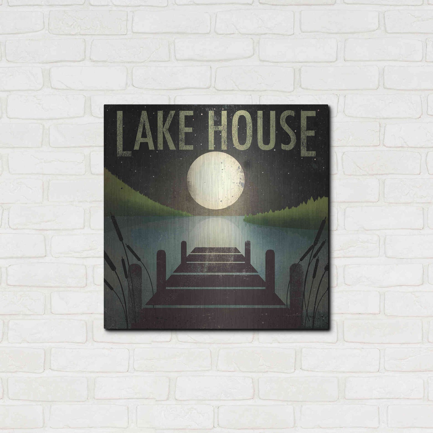 Luxe Metal Art 'Lake House' by Ryan Fowler, Metal Wall Art,24x24
