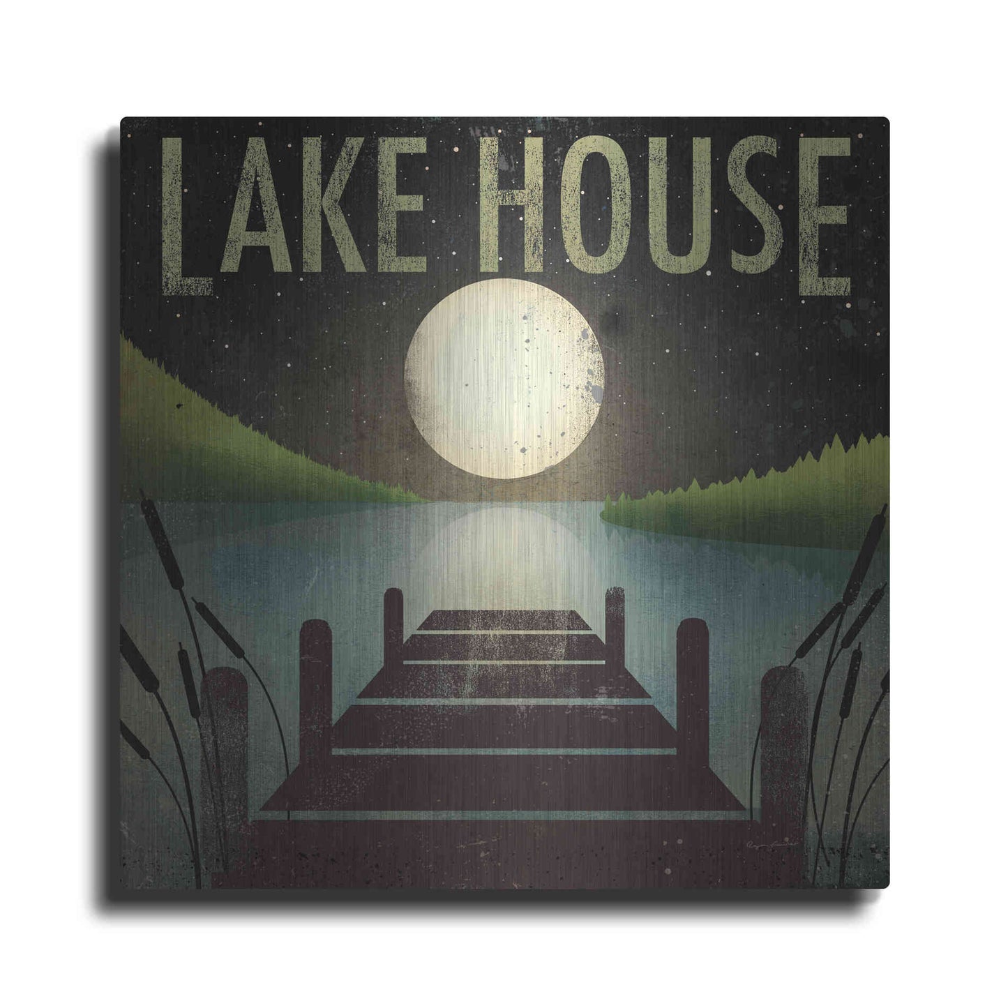 Luxe Metal Art 'Lake House' by Ryan Fowler, Metal Wall Art