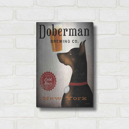 Luxe Metal Art 'Doberman Brewing Company NY' by Ryan Fowler, Metal Wall Art,12x16