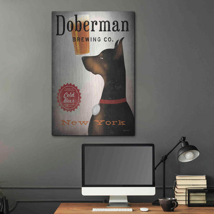 Luxe Metal Art 'Doberman Brewing Company NY' by Ryan Fowler, Metal Wall Art,24x36