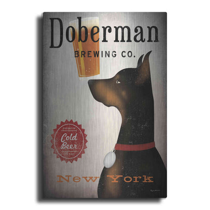 Luxe Metal Art 'Doberman Brewing Company NY' by Ryan Fowler, Metal Wall Art