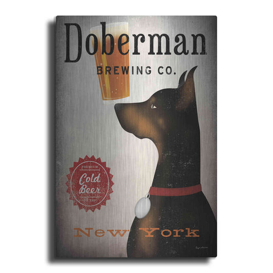 Luxe Metal Art 'Doberman Brewing Company NY' by Ryan Fowler, Metal Wall Art