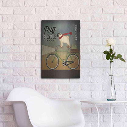 Luxe Metal Art 'Pug on a Bike' by Ryan Fowler, Metal Wall Art,16x24