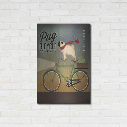 Luxe Metal Art 'Pug on a Bike' by Ryan Fowler, Metal Wall Art,24x36