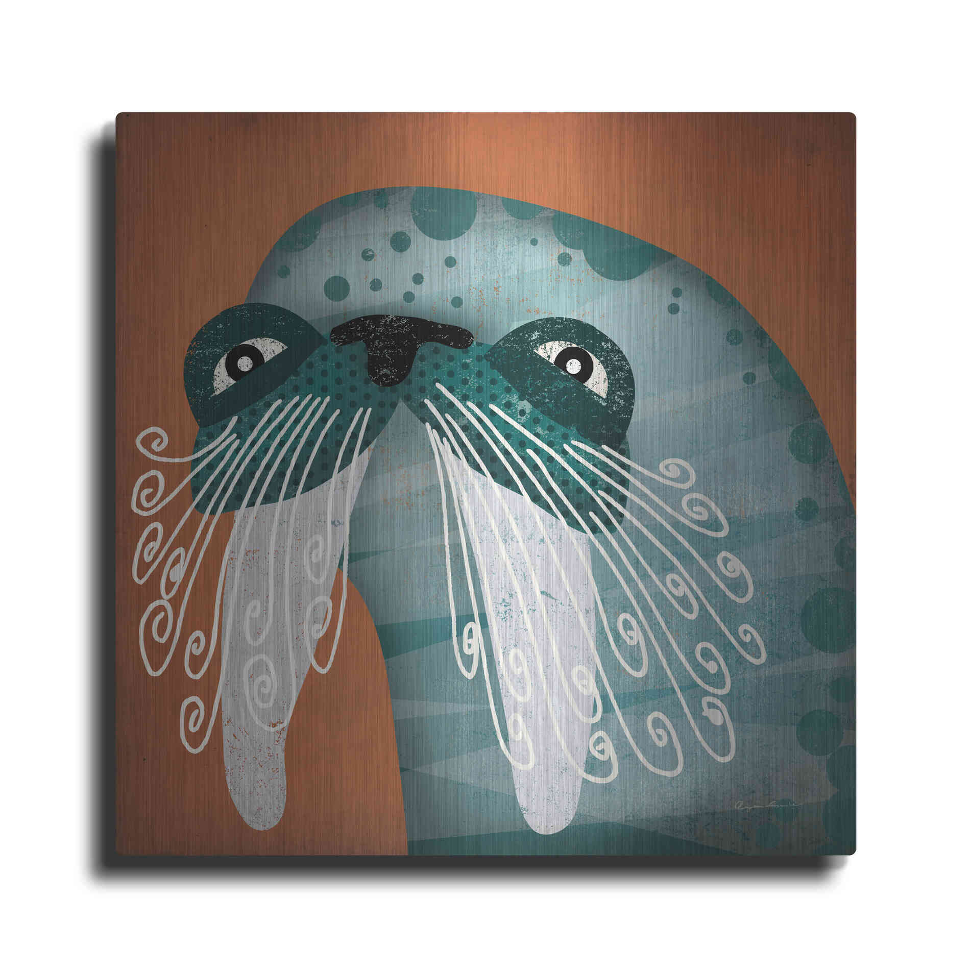 Luxe Metal Art 'Walrus Wow' by Ryan Fowler, Metal Wall Art