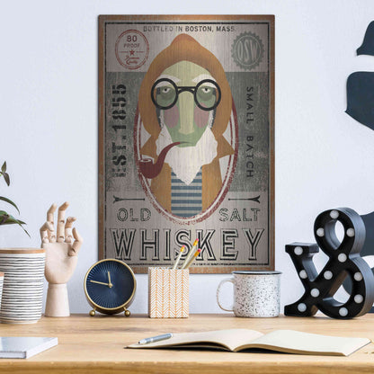 Luxe Metal Art 'Fisherman II Old Salt Whiskey' by Ryan Fowler, Metal Wall Art,12x16