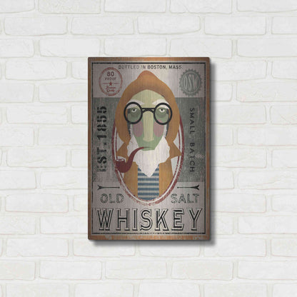 Luxe Metal Art 'Fisherman II Old Salt Whiskey' by Ryan Fowler, Metal Wall Art,16x24