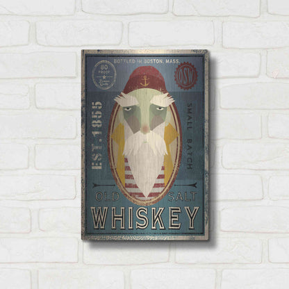 Luxe Metal Art 'Fisherman VIII Old Salt Whiskey' by Ryan Fowler, Metal Wall Art,12x16