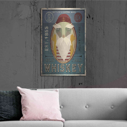 Luxe Metal Art 'Fisherman VIII Old Salt Whiskey' by Ryan Fowler, Metal Wall Art,24x36