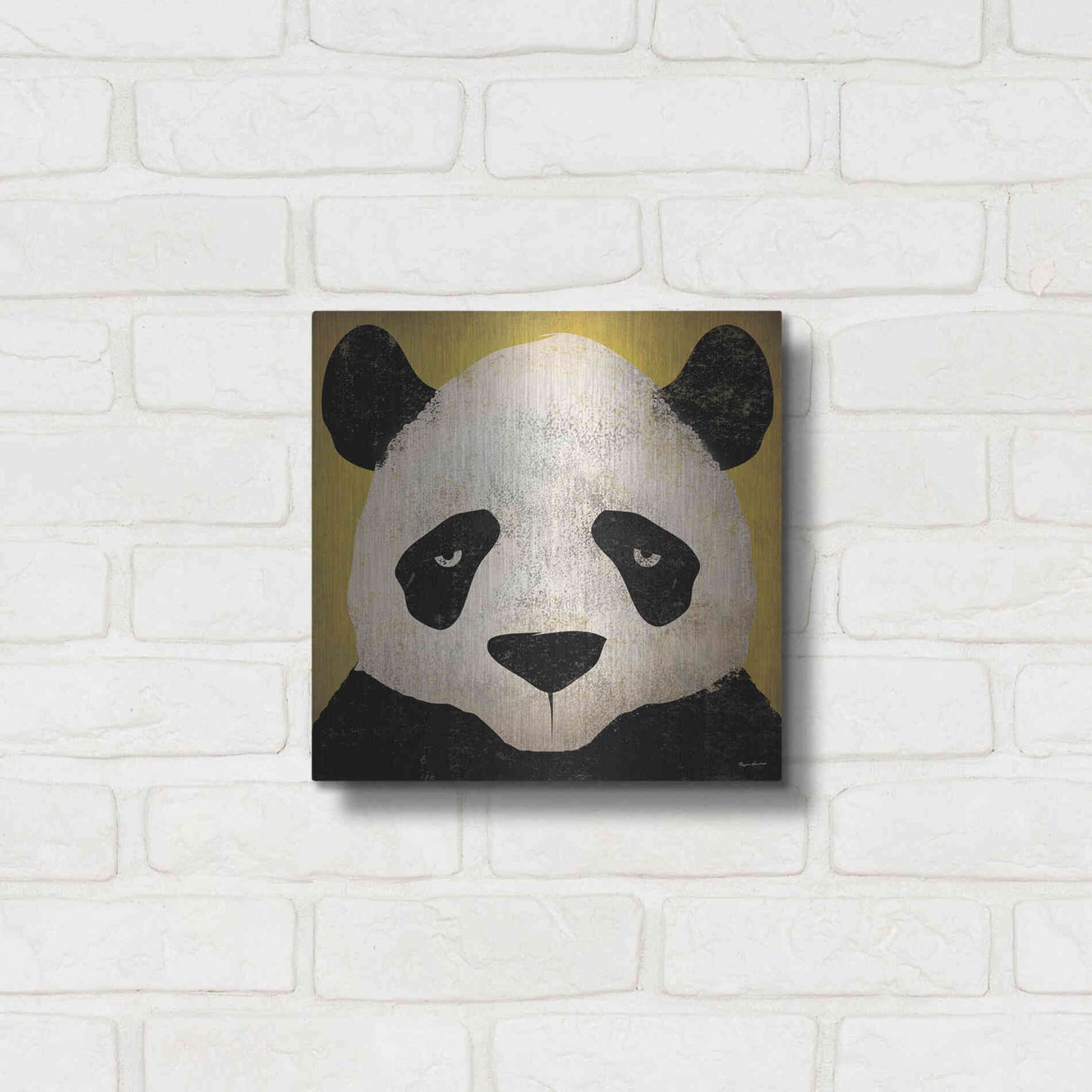 Luxe Metal Art 'Panda' by Ryan Fowler, Metal Wall Art,12x12