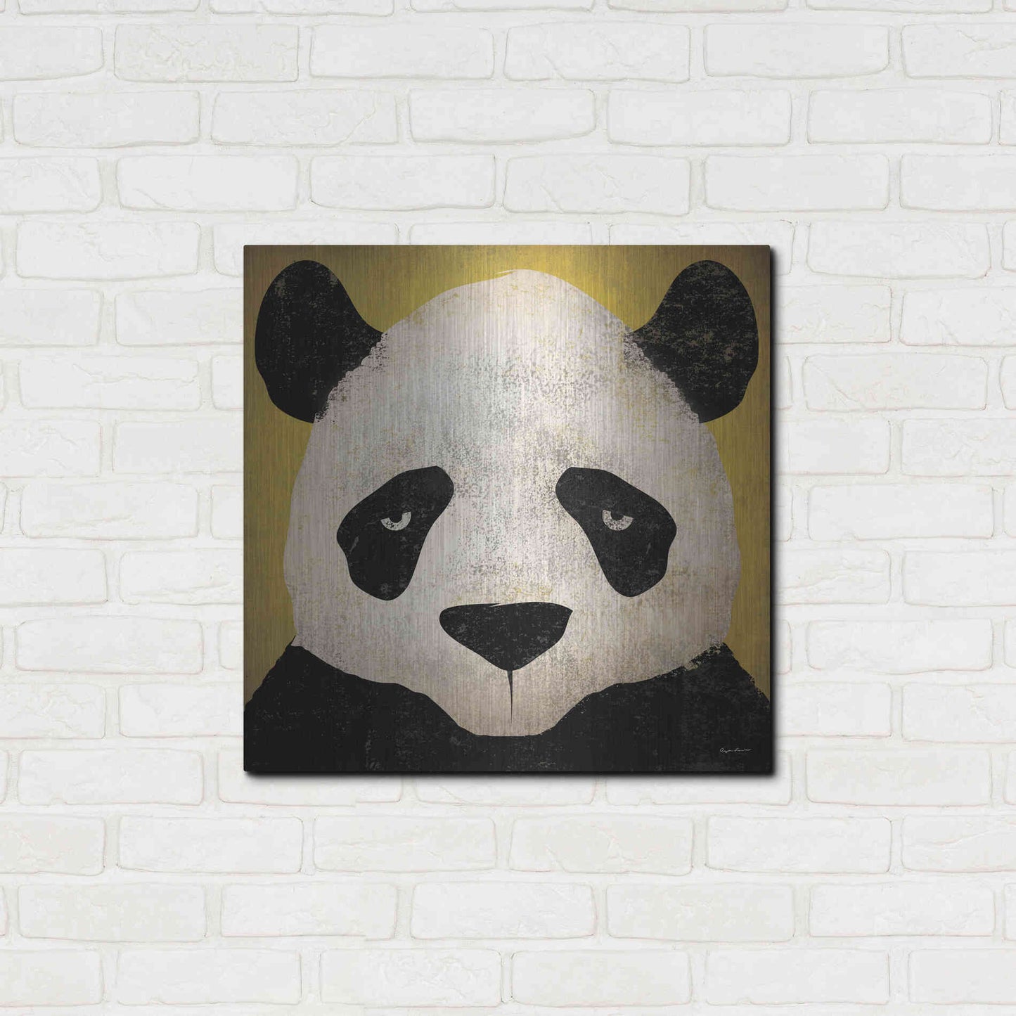 Luxe Metal Art 'Panda' by Ryan Fowler, Metal Wall Art,24x24