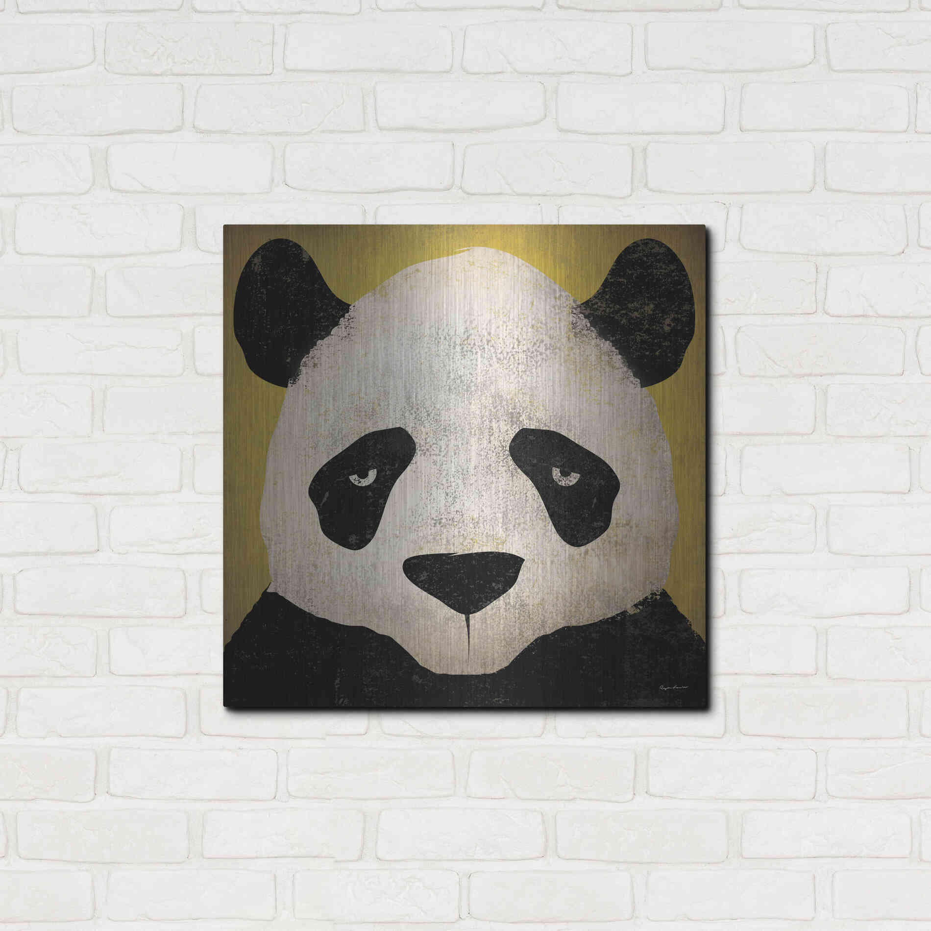 Luxe Metal Art 'Panda' by Ryan Fowler, Metal Wall Art,24x24