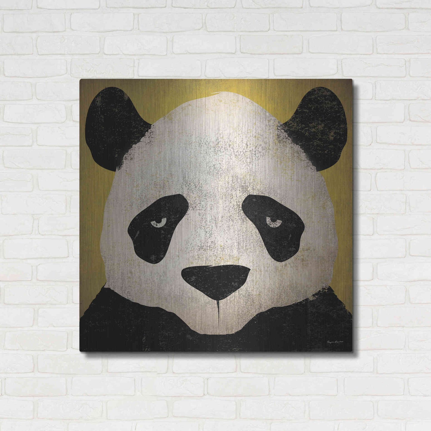 Luxe Metal Art 'Panda' by Ryan Fowler, Metal Wall Art,36x36