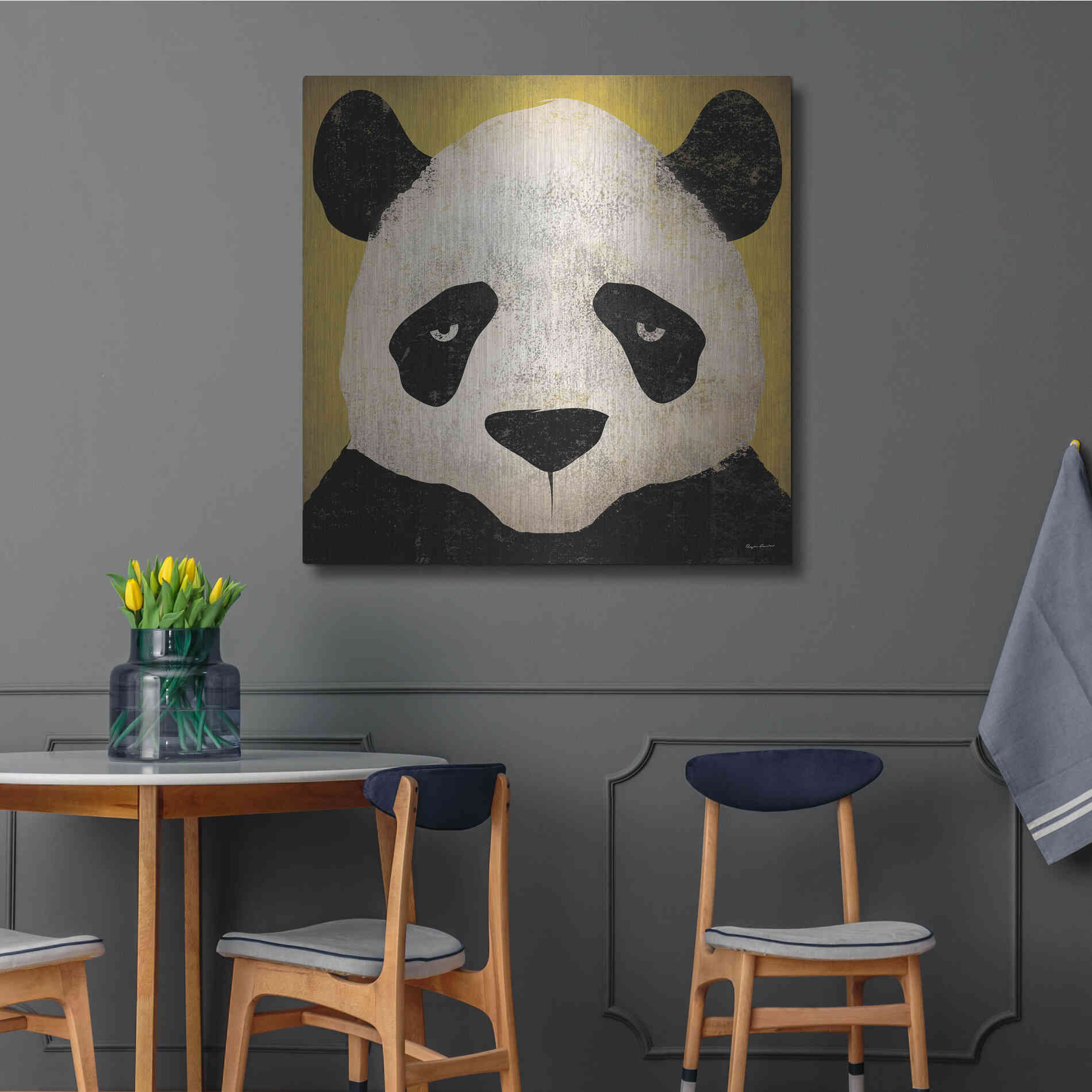 Luxe Metal Art 'Panda' by Ryan Fowler, Metal Wall Art,36x36