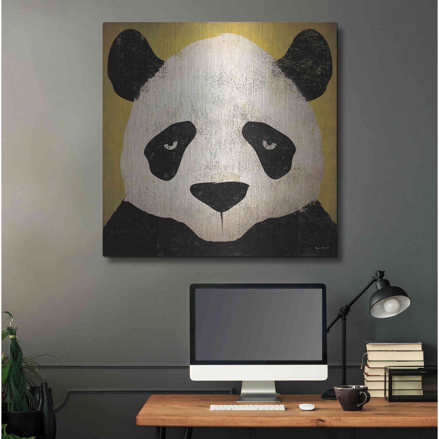 Luxe Metal Art 'Panda' by Ryan Fowler, Metal Wall Art,36x36