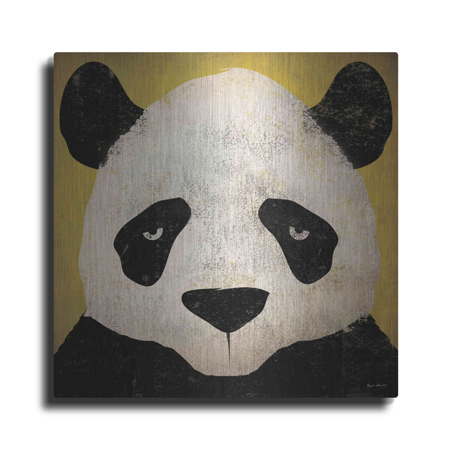 Luxe Metal Art 'Panda' by Ryan Fowler, Metal Wall Art