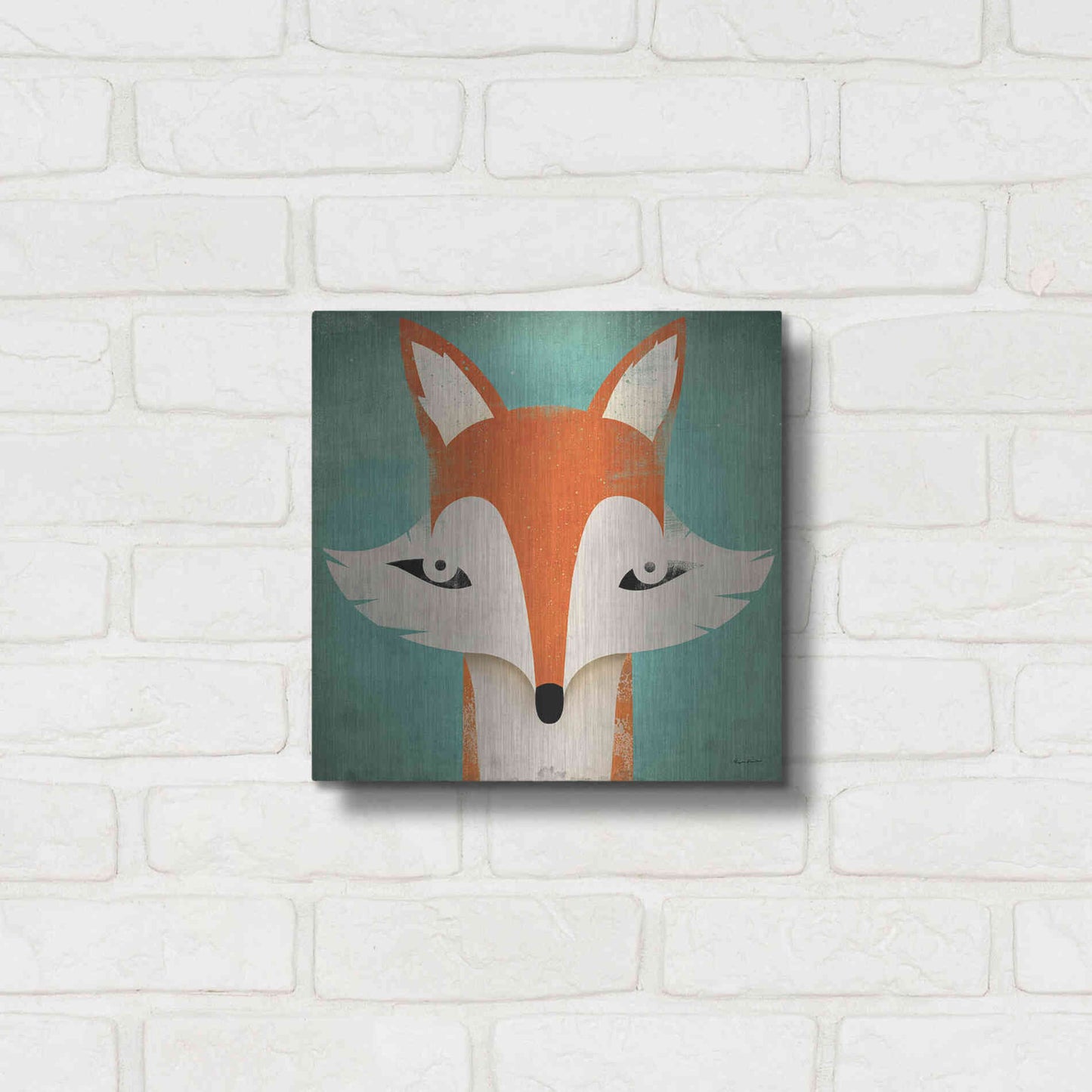 Luxe Metal Art 'Fox' by Ryan Fowler, Metal Wall Art,12x12
