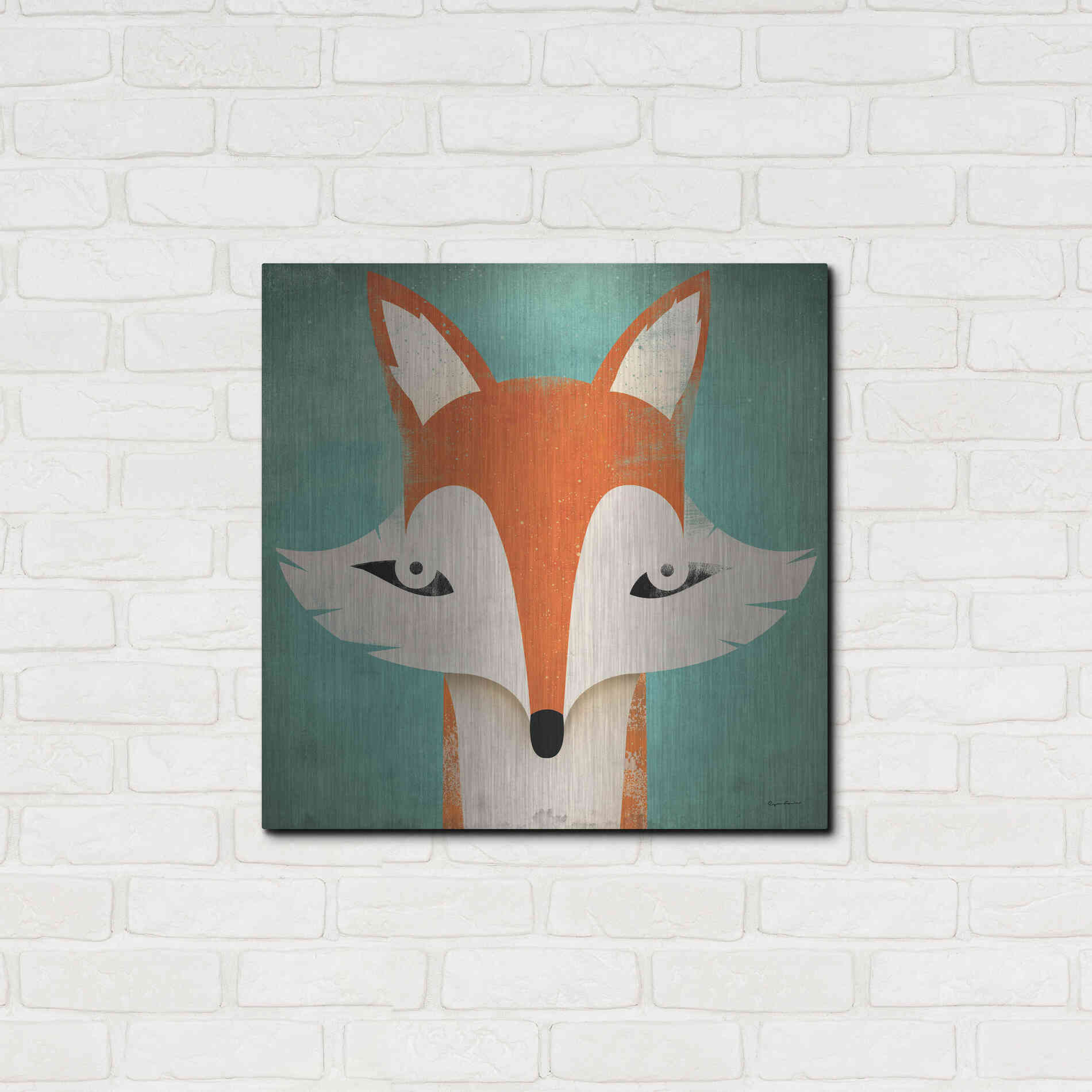 Luxe Metal Art 'Fox' by Ryan Fowler, Metal Wall Art,24x24
