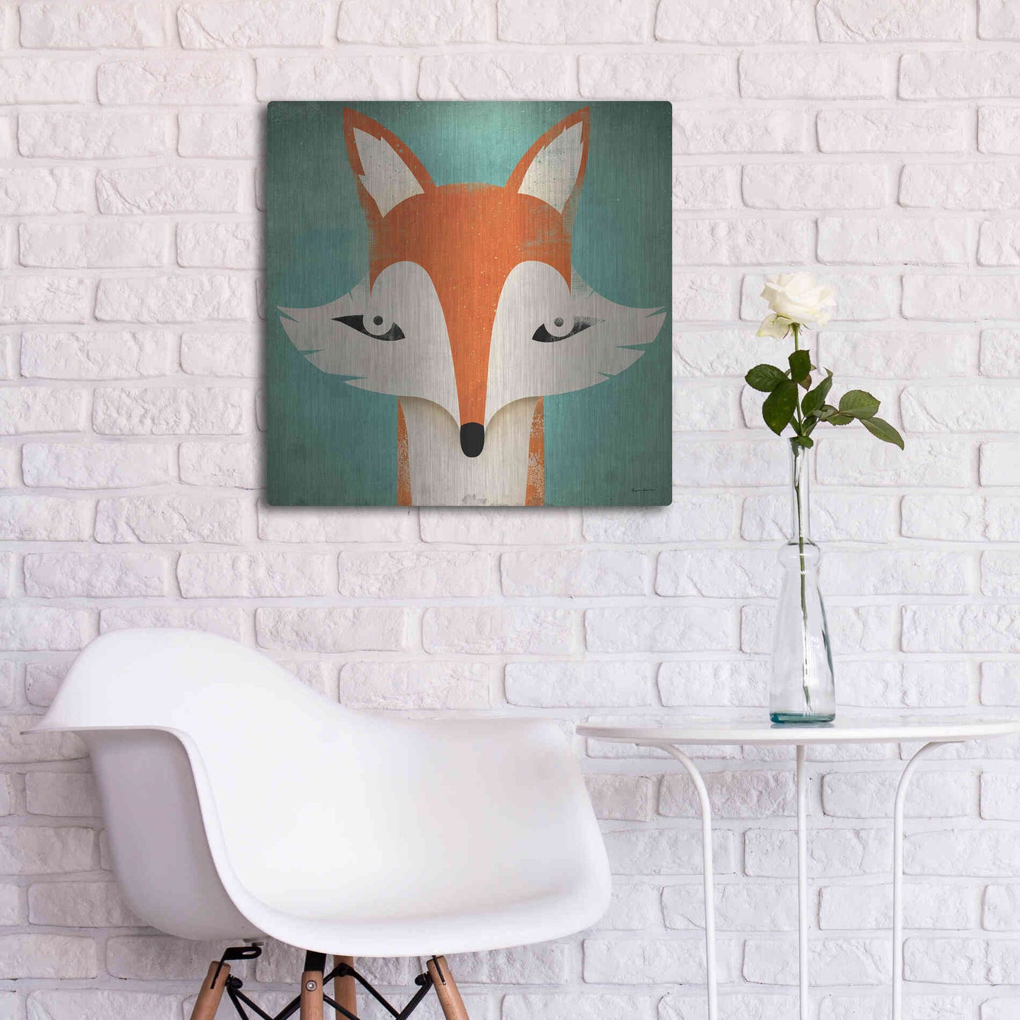 Luxe Metal Art 'Fox' by Ryan Fowler, Metal Wall Art,24x24