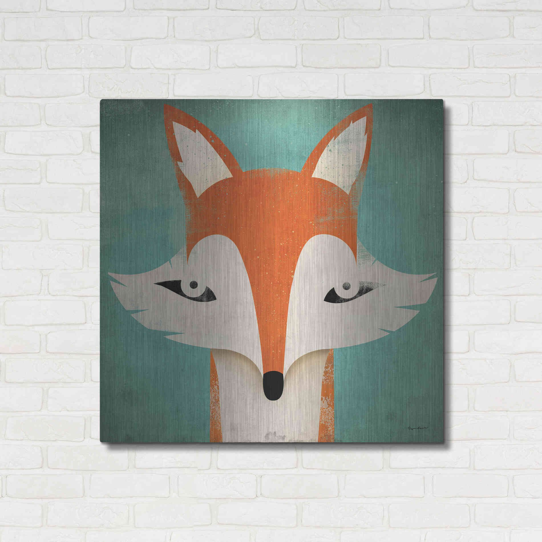Luxe Metal Art 'Fox' by Ryan Fowler, Metal Wall Art,36x36