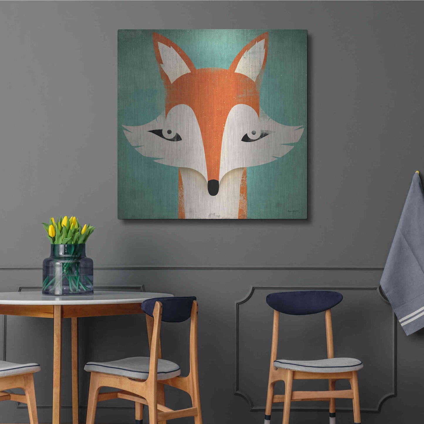 Luxe Metal Art 'Fox' by Ryan Fowler, Metal Wall Art,36x36